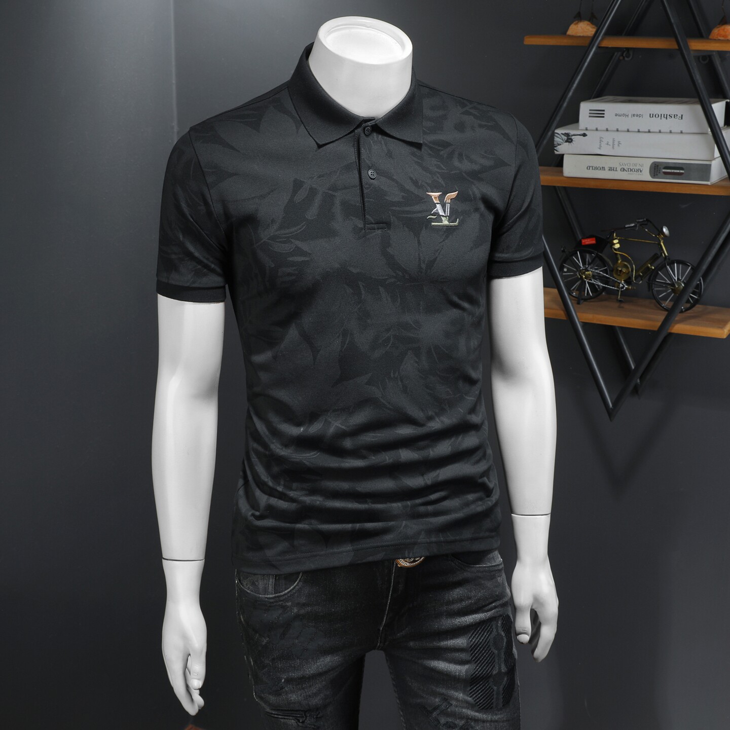 2026年夏季商务重工刺绣POLO衫QT6016-E3688-P80,男装Polo衫,钱塘6016