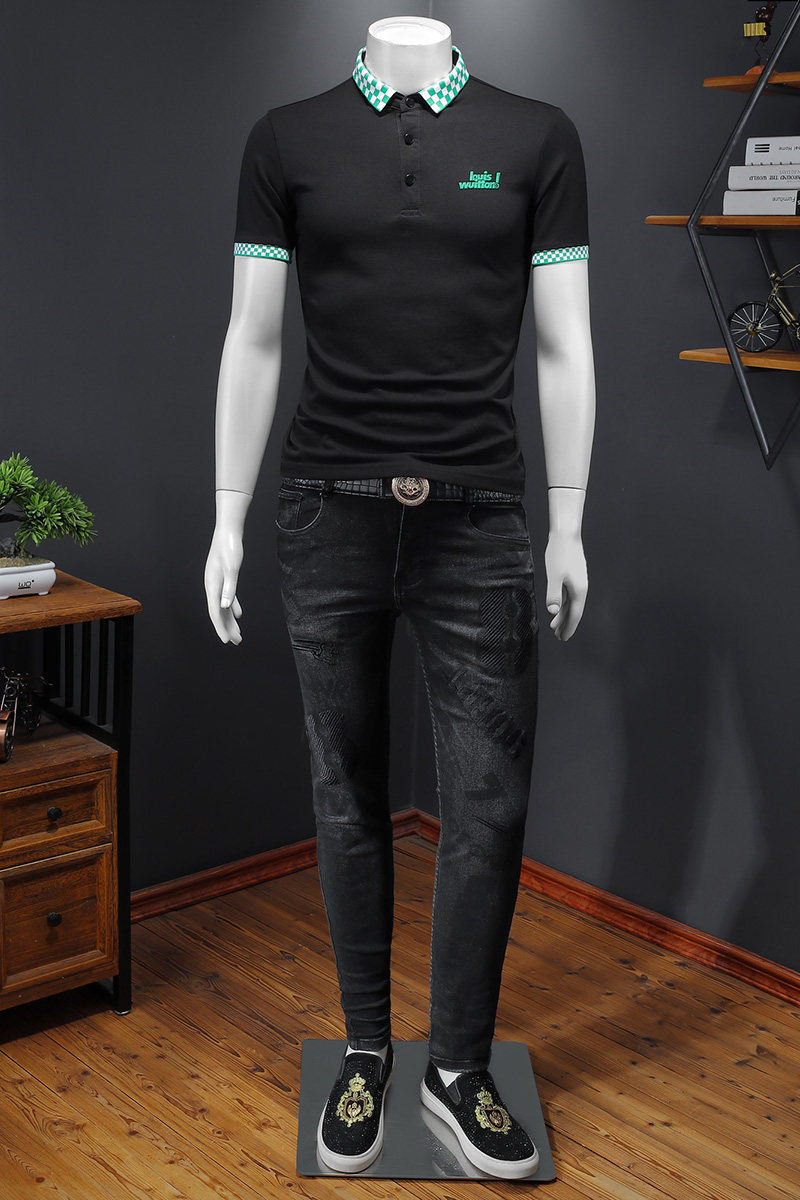 2024年新款男POLO衫纯色钱塘6016-E2042-P75,男装Polo衫,钱塘6016
