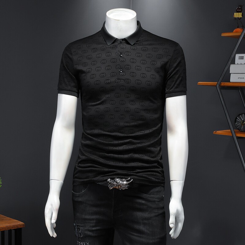 2024新款高端植绒翻领Polo衫钱塘6016-E0403-P85，男装Polo衫，钱塘6016