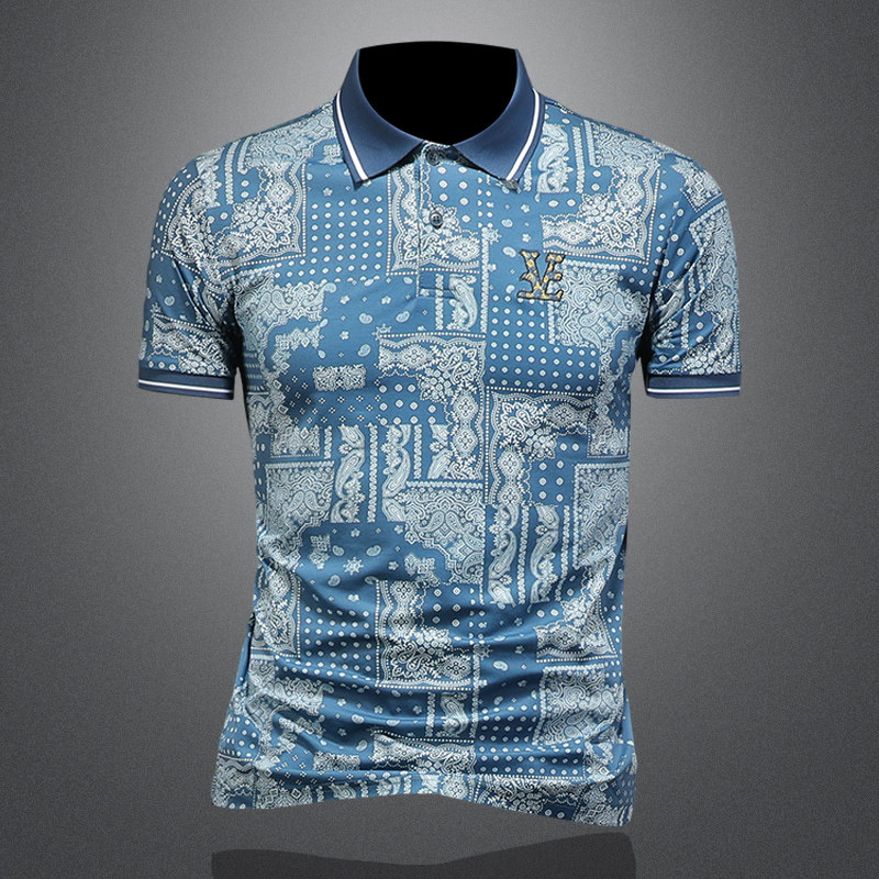 2026年夏季腰果花印花POLO衫QT6016-E3683-P75，男装Polo衫，钱塘6016
