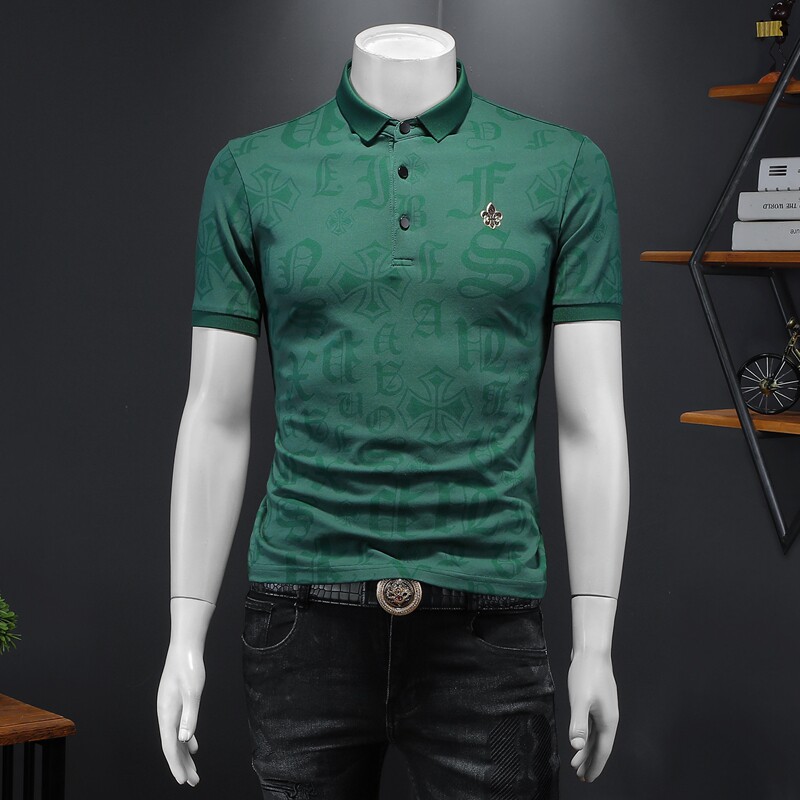 2024年新款男POLO衫印花纯色钱塘6016-E2039-P80，男装Polo衫，钱塘6016