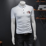 2024年新款夏季刺绣男士潮牌POLO衫翻领钱塘6016-E1928P80白，男装Polo衫，钱塘6016