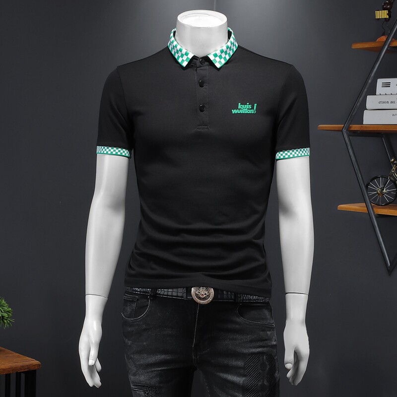 2024年新款男POLO衫纯色钱塘6016-E2042-P75，男装Polo衫，钱塘6016