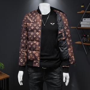 立领羽绒服男冬装印花棒球服90白鸭绒衫 钱塘6016-F5026-P280图片