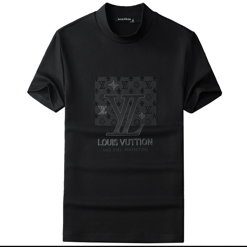 2025秋冬新款加绒高领短袖男打底衫大码钱塘6016-C5696-P75,男装T恤,钱塘6016