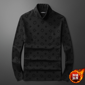 丝光棉植绒加绒加厚高领打底衫长袖T恤男冬装钱塘6016-CC2200-P95图片