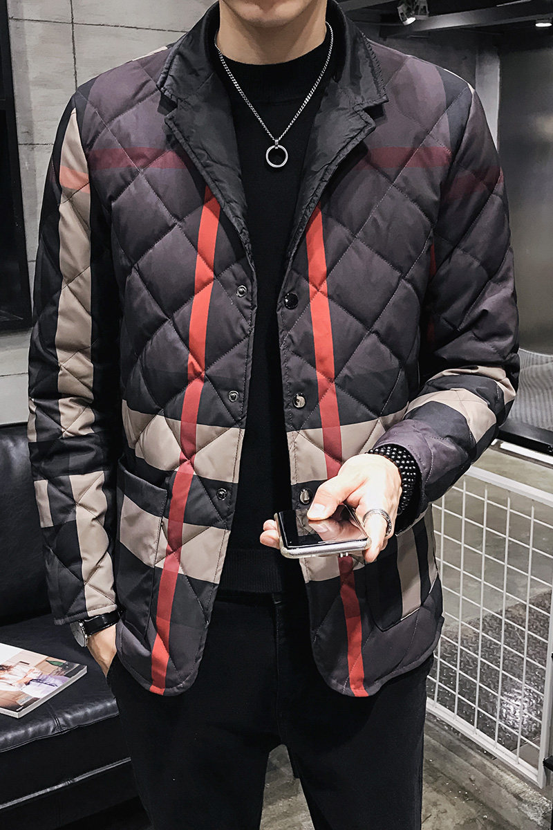 2022大货西装领短款羽绒服轻男翻领羽绒衫钱塘6016-B2208P280真模,男装羽绒服,钱塘6016