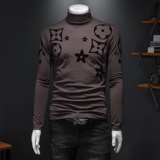 新款秋冬男装高领纯色植绒长袖T恤钱塘6016-C2224-P85，男装T恤，钱塘6016