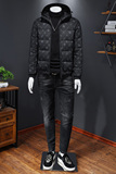 2024新款连帽羽绒服格子印花90白鸭绒外套男钱塘6016-F5054-P290，男装羽绒服，钱塘6016