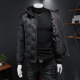 90绒2024新款连帽羽绒服外套男钱塘6016-F7787-P300，男装羽绒服，钱塘6016