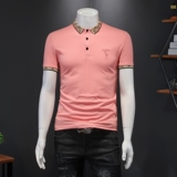 2024新款夏装短袖打底衫男翻领POLO衫半袖T恤钱塘6016-E0201-P75，男装Polo衫，钱塘6016