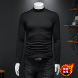 钱塘6016-新8888-P80加绒加厚高领打底衫长袖T恤男装蓝色，男装T恤，钱塘6016