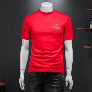 2026年夏季微阔重磅刺绣T恤QT6016-E3695-P78，男装T恤，钱塘6016