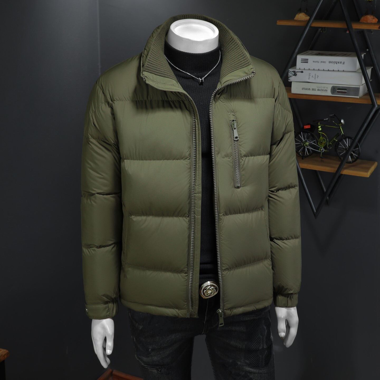 2025秋冬新款立领拼接针织羽绒服6016-F25806-P380,男装羽绒服,钱塘6016