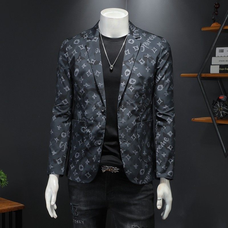 2026秋季新款长袖休闲西装外套男装大码钱塘6016-X0108-P165，男装西服套装，钱塘6016