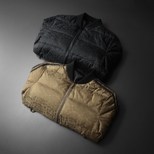 F6065 P320 2024高端冬季90%白鸭绒植绒连帽羽绒服 平铺 365,男装羽绒服,钱塘6016