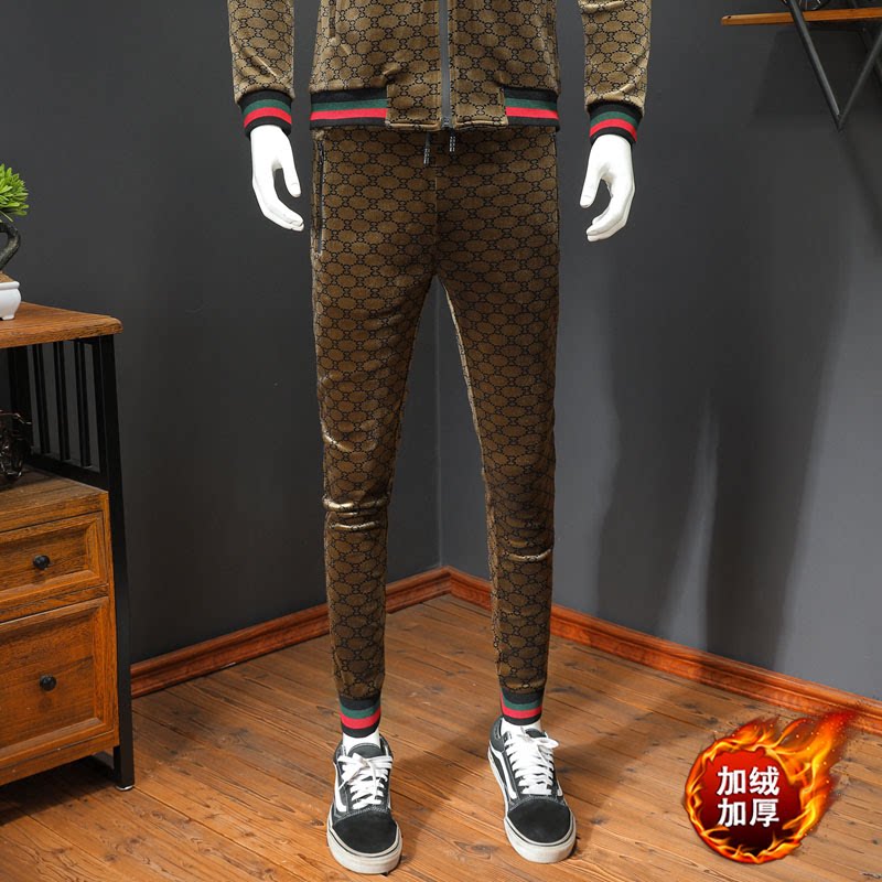 2024秋冬装金丝绒加厚加绒休闲裤钱塘6016-R88-p70假摸,男装休闲裤,钱塘6016