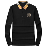 新款春季长袖打底衫男T恤翻领polo衫6016-E2930-P85杏平铺，男装Polo衫，钱塘6016