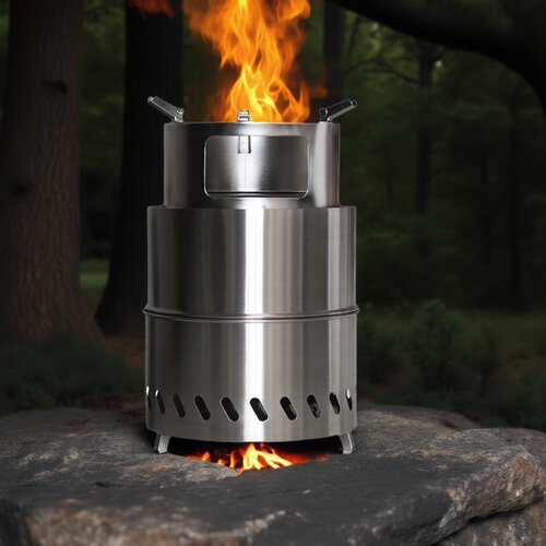 304和201不锈钢轻便携带柴火炉