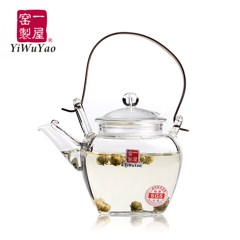 一屋窑小方形耐热玻璃提梁泡茶壶