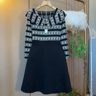 胖妹妹2026春季时尚大码女装减龄拼接假两件连衣裙淑女气质中长裙