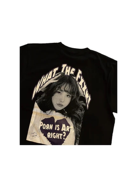 动作美女松本一香Ichika Matsumoto 原创同款印花纯棉短袖T恤上衣