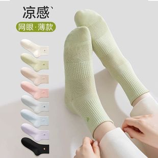 袜子女款 简约纯色ins潮女袜春秋运动防臭短筒袜 短筒袜春夏季 薄款