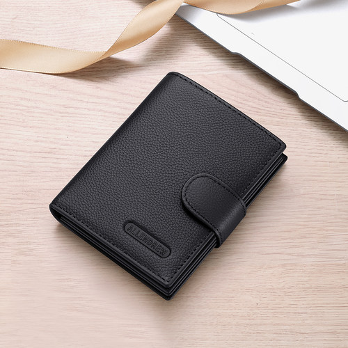 真皮头层牛皮钱包男款青少年大容量拉链多卡位大学生折叠卡包一体