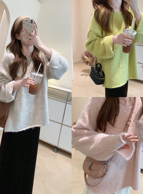 KD41 翻边厚被开叉超软毛乎乎毛衣