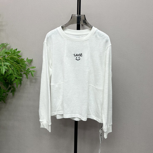 欧货2026春款时尚洋气长袖T恤女修身显瘦雪花棉打底衫上衣潮840Y