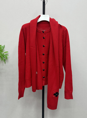 配围巾羊毛针织开衫女欧洲站2025冬装新款欧货女装毛衣潮9961H