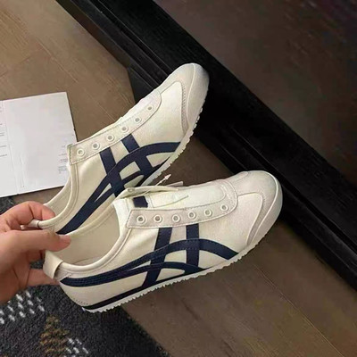 奥莱折扣店鬼冢同款帆布德训鞋男女老虎鞋懒人阿甘运动休闲鞋垫