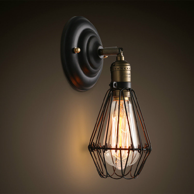 美式复古仓库工业loft壁灯咖啡馆酒吧客厅走廊爱迪生铁艺万向墙灯