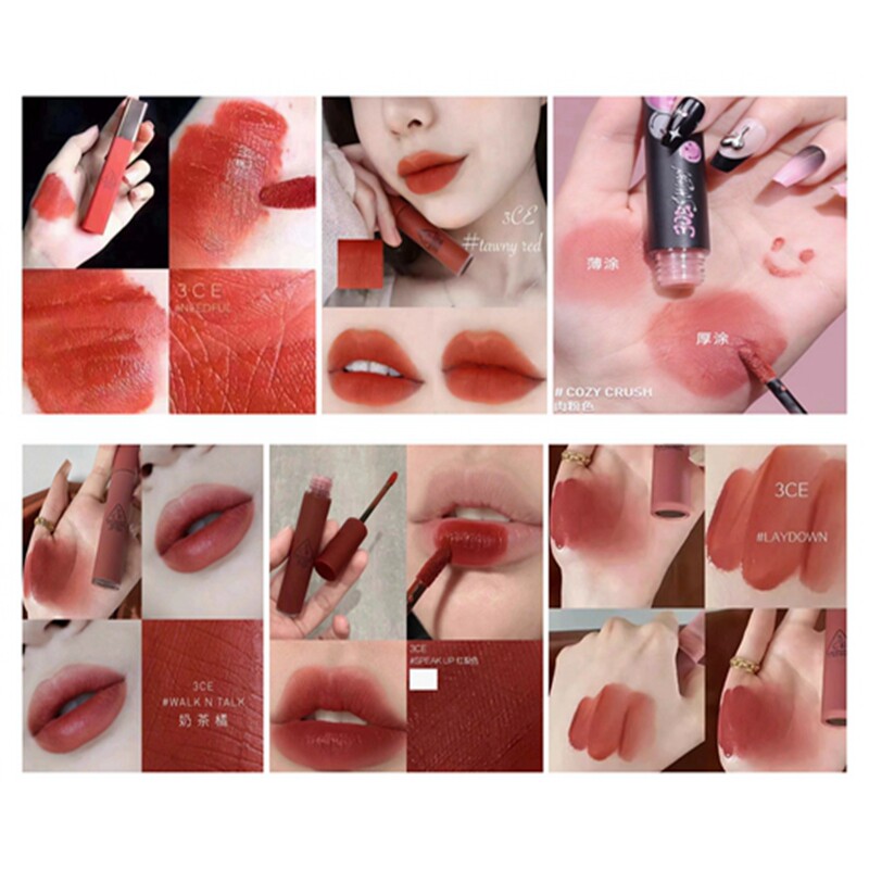 韩国3ce三熹玉丝绒唇釉 红梨色无花果南瓜肉桂奶茶色持久显白提亮
