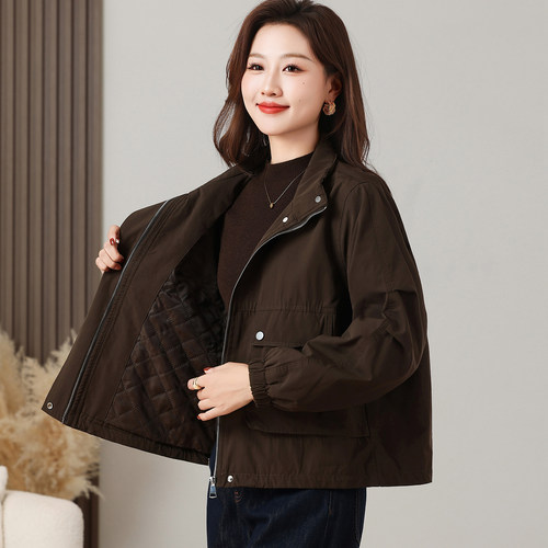 大码女装秋冬夹棉短款棉服女2025新款胖MM今年流行胖妈妈加厚外套