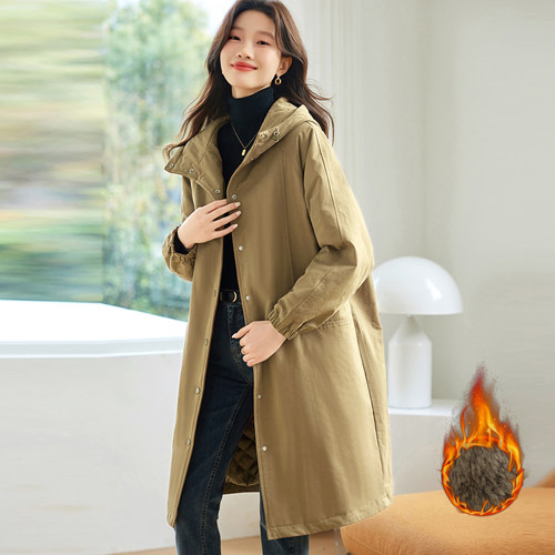 大码棉服女冬中长款冬装新款200斤胖MM韩版宽松夹棉保暖风衣外套