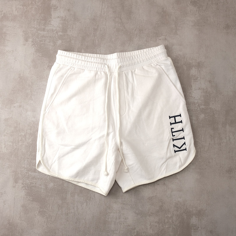 kith白色刺绣字母经典标志抽绳松紧腰围短裤,男装,短裤,淘宝优惠券,粉丝福利购,淘宝优惠卷