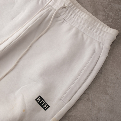 kith蓝色刺绣字母标志抽绳松紧腰围卫裤休闲裤