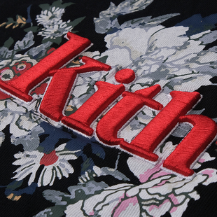 kith花卉立体刺绣经典 T恤 字母标志短袖