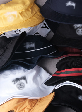 stock bucket hat刺绣经典双标Big Logo巡游速干渔夫帽盆帽遮阳