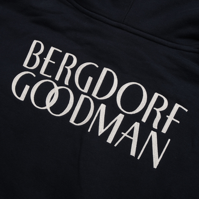 kith联名bergdorf goodman限定刺绣植绒经典标志套头连帽卫衣帽衫