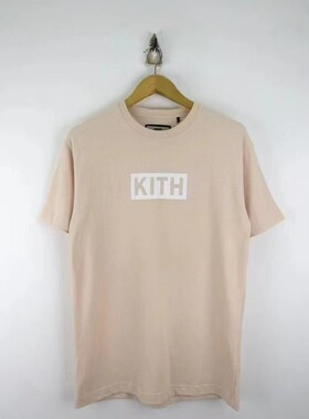 kith 经典款box logo 猛男粉 小码男款短袖T恤磨毛面料