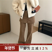 设计感灯芯绒加绒屁帘微喇裤 女2025冬季 新款 韩版 时髦百搭显瘦长裤