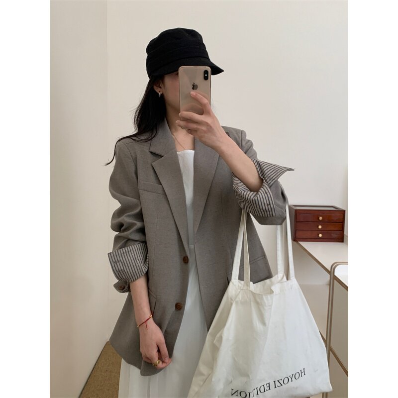 韩系气质修身小个子西装外套女2026春季新款时尚百搭显瘦西服上衣