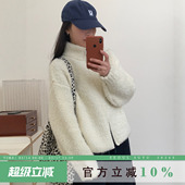 独特漂亮洋气小外搭开衫 韩系休闲风立领双拉链毛衣女2026春季 新款