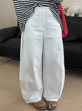 韩版设计感时尚百搭气球裤2025秋季新款复古宽松休闲慵懒弯刀长裤