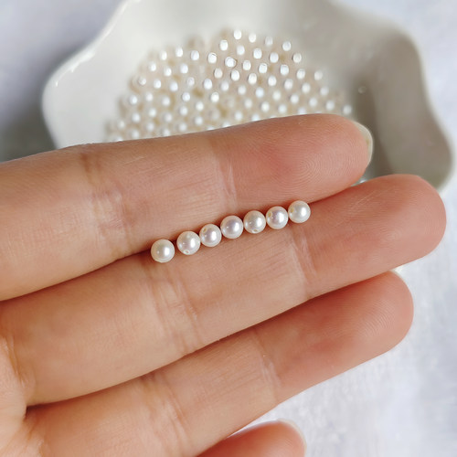 天然淡水珍珠裸珠白色系diy手工