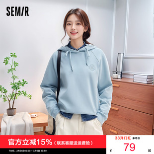 插肩袖 森柔棉 2025新款 森马梅花系列卫衣女宽松春季 上衣 商场同款