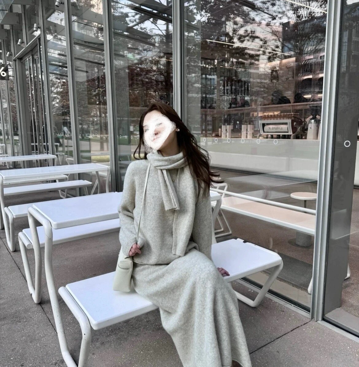 5001韩版秋冬羊毛针织衫半身裙