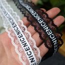 辅料 宽3厘米无弹黑色白色字母织带蕾丝花边服装 饰品腰带肩带材料